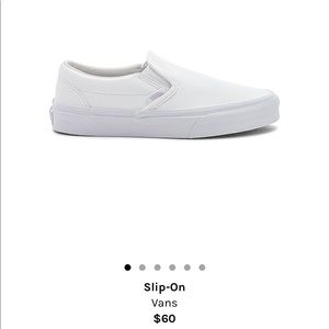 Vans white leather slip on